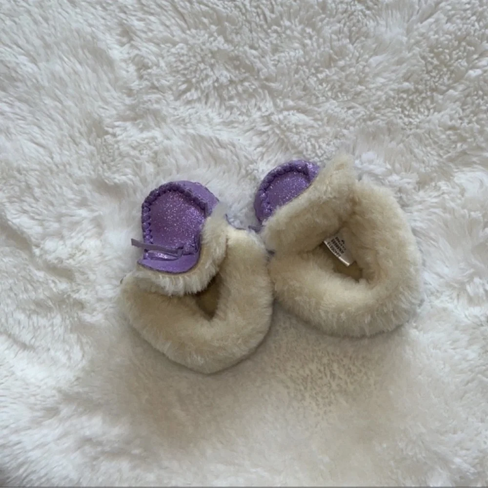 Brand Tucker + Tate genuine shearling with purple and silver sparkles